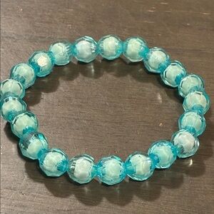 Aqua Crystal Beaded Bracelet